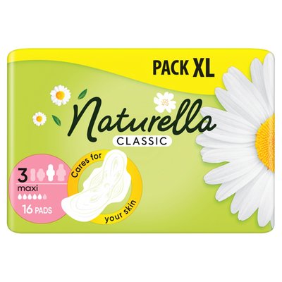 Obrázek Naturella Classic Maxi Hygienické Vložky S Vůní Heřmánku s křidélky 16ks