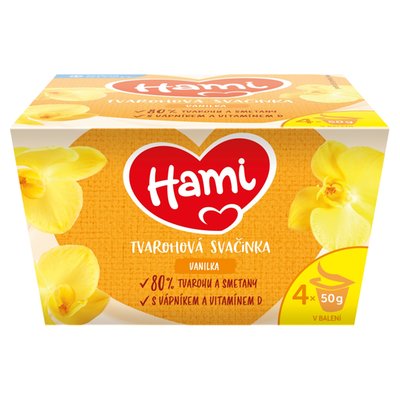 Obrázek Hami Tvarohová svačinka vanilka 4 x 50g (200g)