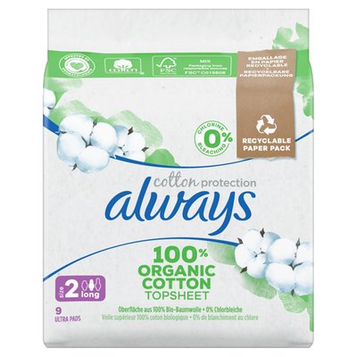 Obrázek Always Cotton Protection Ultra Long Hygienické Vložky S Křidélky ks9