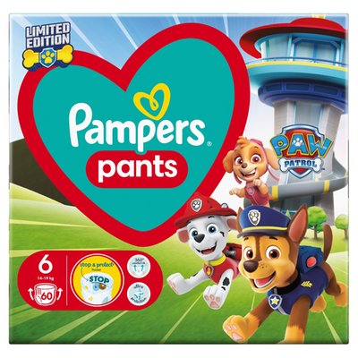Obrázek Plenkové Kalhotky Pampers Baby-Dry Edice Paw Patrol Velikost 6, 60 Plenek, 14kg - 19kg