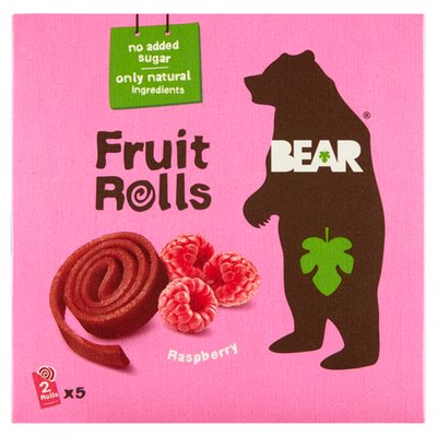 Obrázek Bear Raspberry jemně sušené rolované plátky z ovoce a zeleniny 5 x 20g