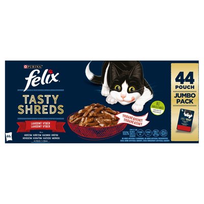 Obrázek FELIX Tasty Shreds lahodný výběr ve šťávě 44 x 80 g 