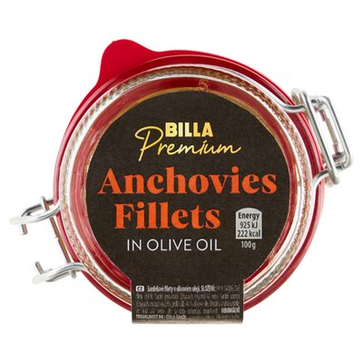 Obrázek BILLA Premium Sardelové filety v olivovém oleji 230g