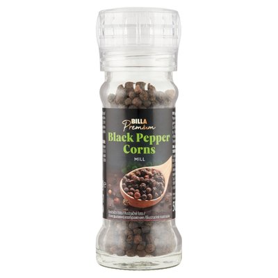 Obrázek BILLA Premium Pepř černý celý sušený - mlýnek 50g