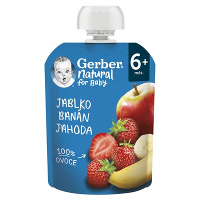 Obrázek GERBER Natural kapsička jablko, banán a jahoda 90g