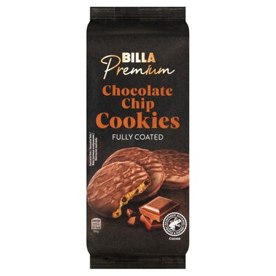 Obrázek BILLA Premium Sušenky s kousky hořké čokolády máčené v mléčné čokoládě 180g