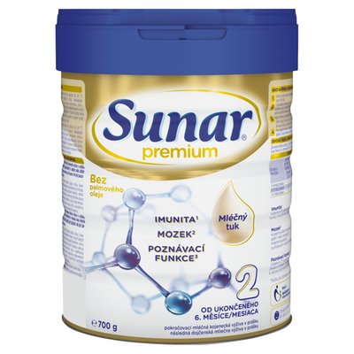 Obrázek Sunar Premium 2 pokračovací kojenecké mléko 700g