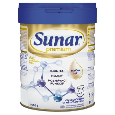 Obrázek Sunar Premium 3 mléčná výživa pro malé děti v prášku 700g