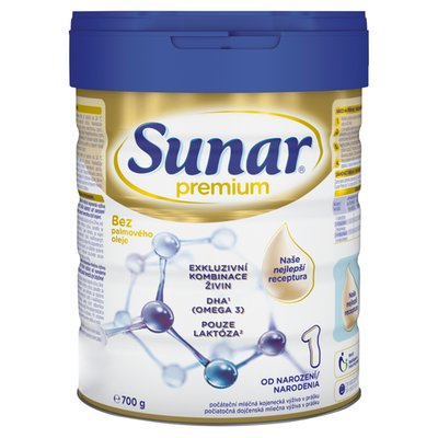 Obrázek Sunar Premium 1 počáteční mléčná kojenecká výživa v prášku 700g
