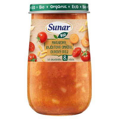 Obrázek Sunar Bio makarony, rajčatová omáčka, olivový olej 190g